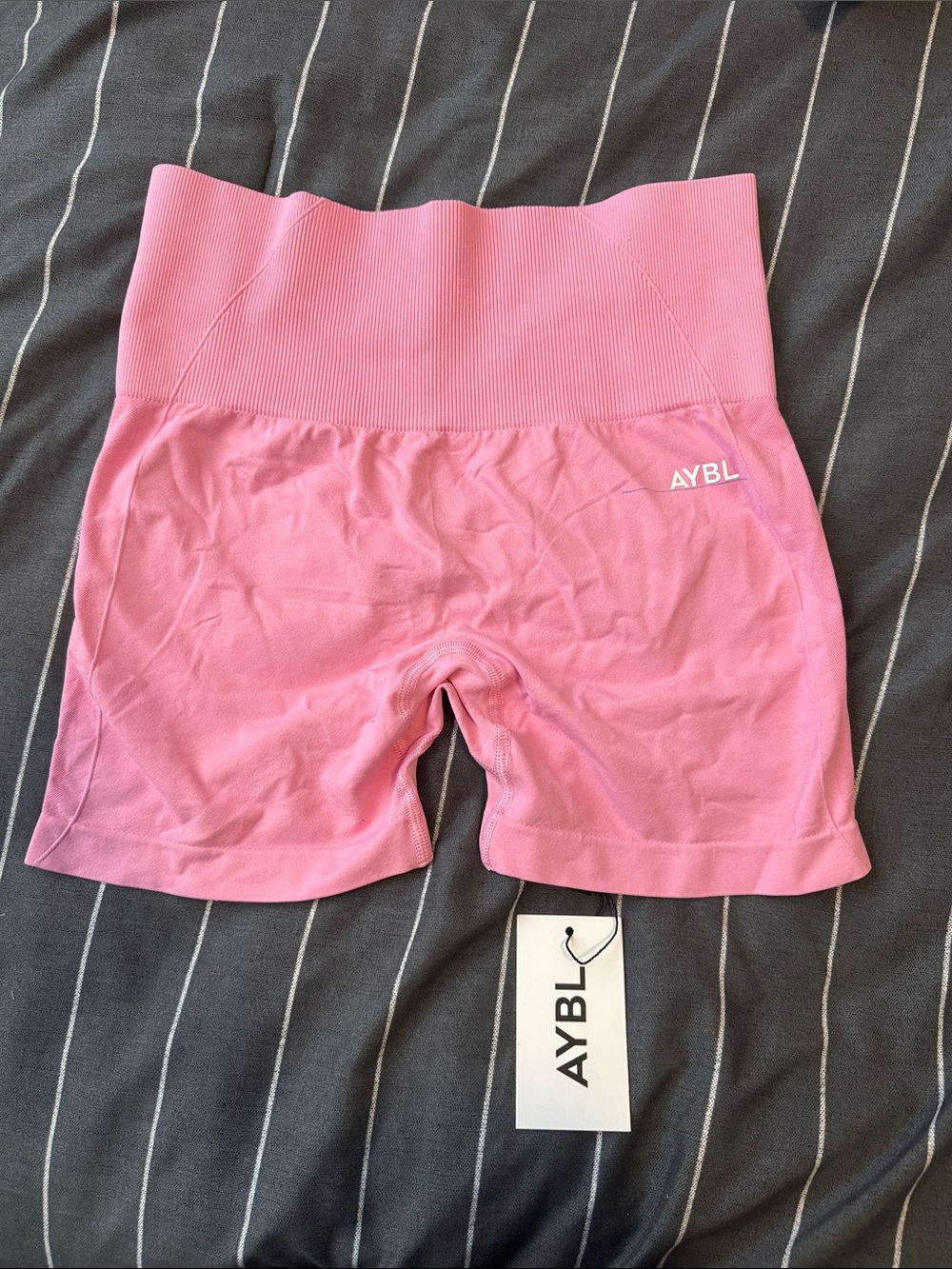 AYBL Pink High-Rise Seamless Bike Shorts